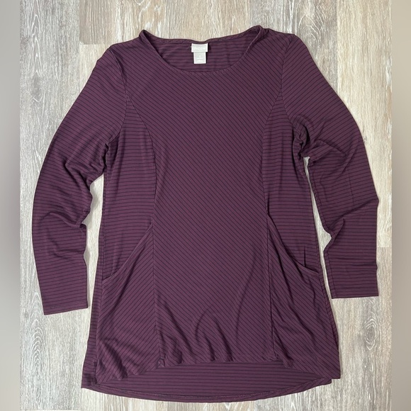 Chico’s striped long sleeve tunic w/pockets, size 0 (small). - Picture 1 of 5